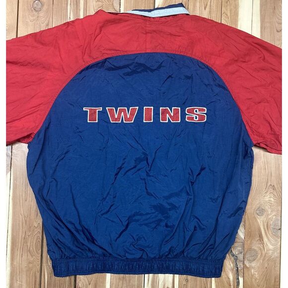 Vintage Minnesota Twins Jacket Men XL Red Blue Full Zip Windbreaker MLB Baseball - Picture 9 of 9